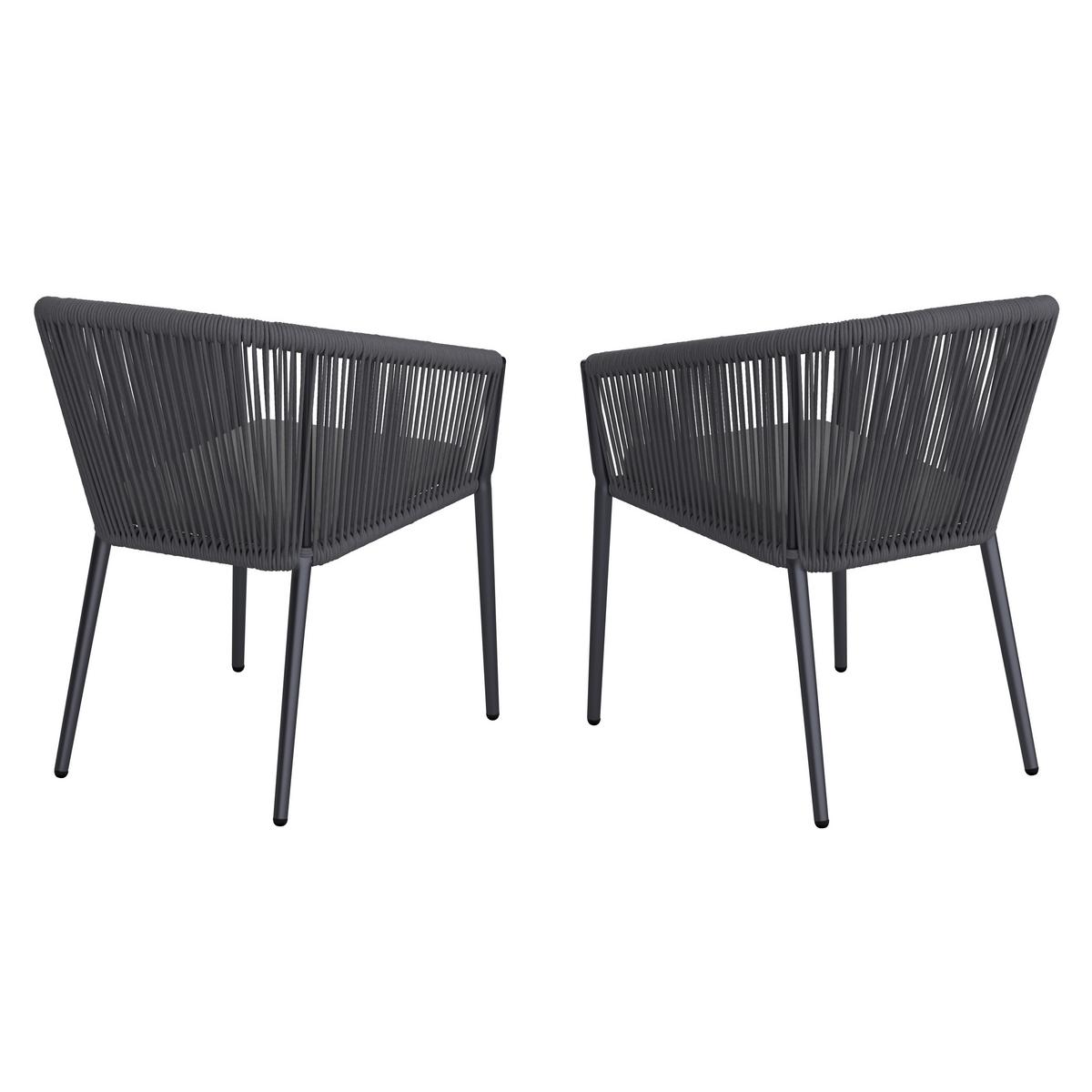 Sada zahradních křesel BENICIA - šedá/tmavě šedá, Moderní, kov/textil (56/76/65cm) - Bessagi Garden