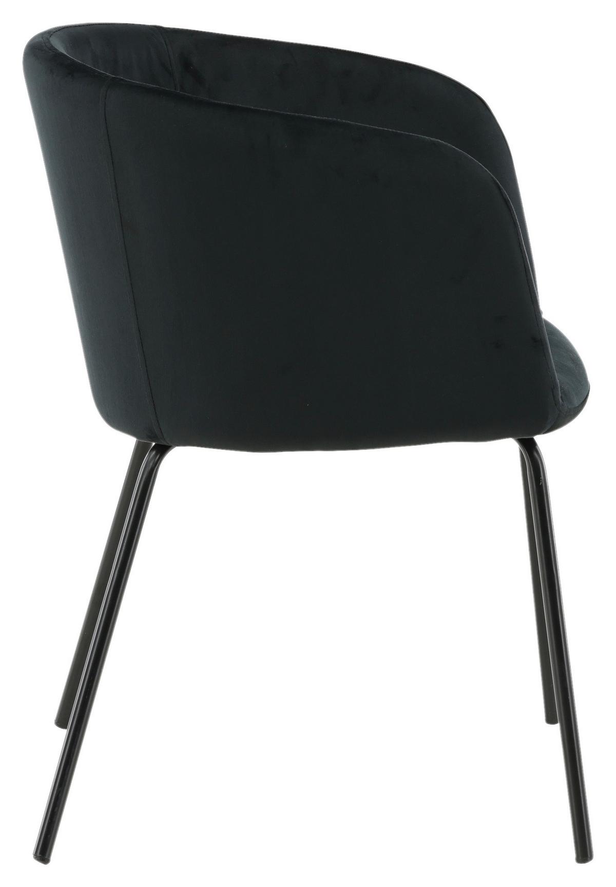 Armlehnstuhl Berit - Schwarz, KONVENTIONELL, Holz/Kunststoff (55/78/55cm) - Livetastic