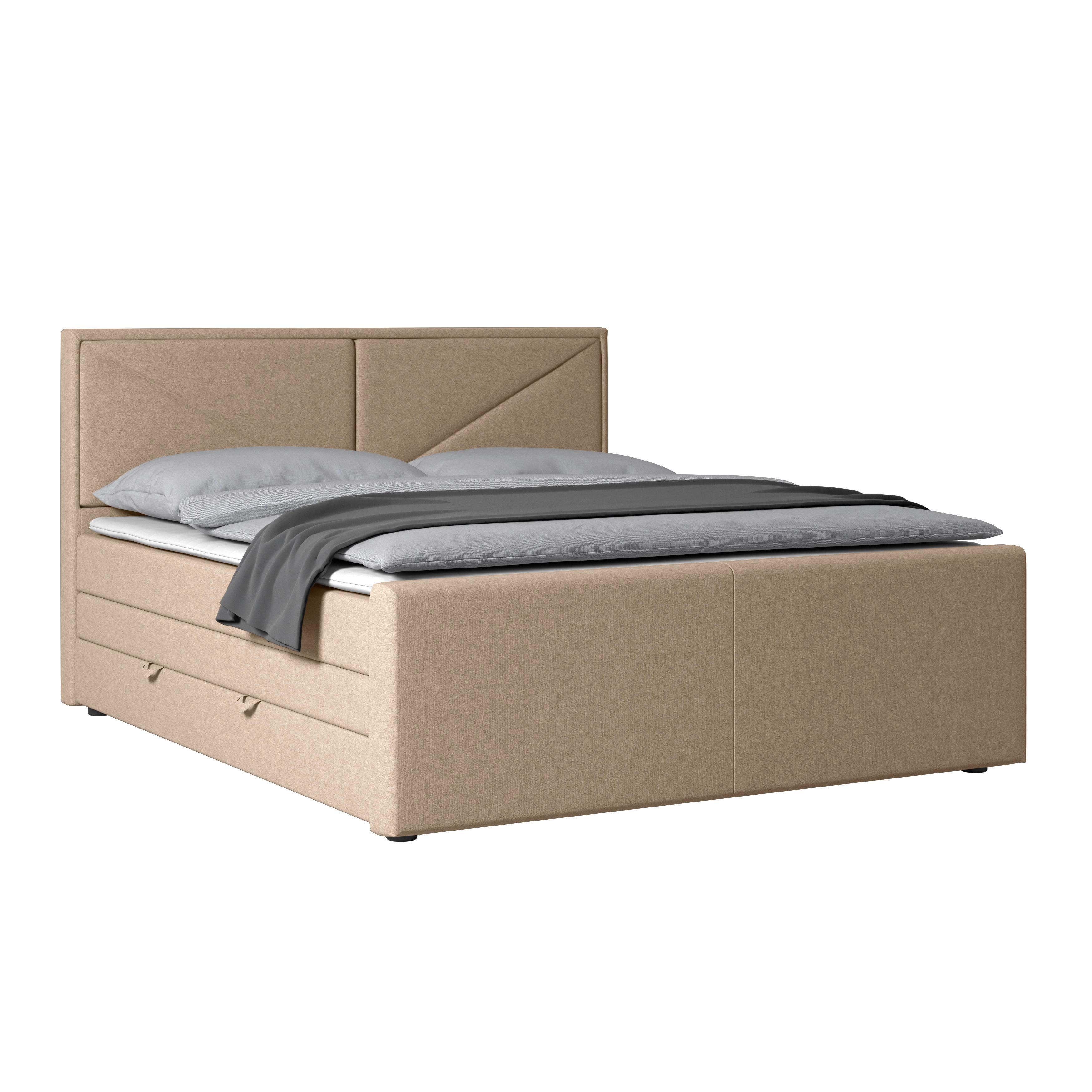 Boxspringbett Lima 140x200 cm Naturfarben - Naturfarben, MODERN, Holz/Kunststoff (140/200cm) - MID.YOU