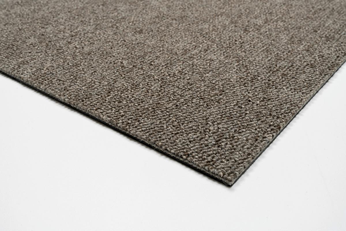 Teppichfliese Graubraun Mustang 50x50 cm Florhöhe 3 mm - Graubraun, Basics, Textil (50/50cm)