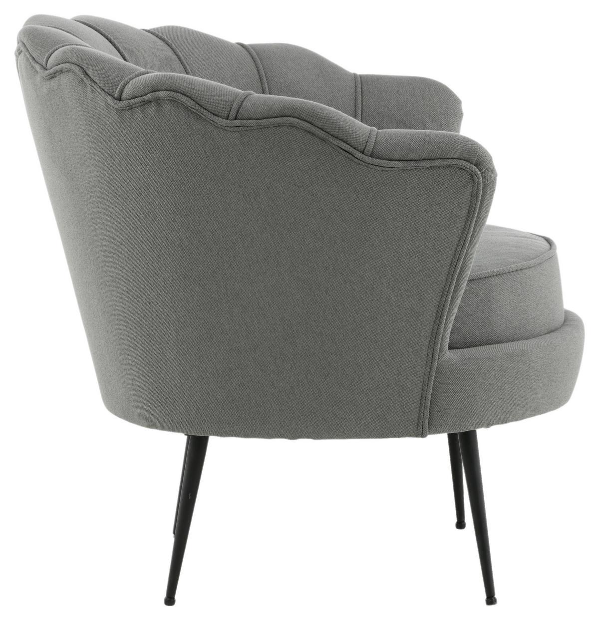 Sessel Calais - Schwarz/Grau, Design, Textil/Metall (83/76/77cm) - Livetastic