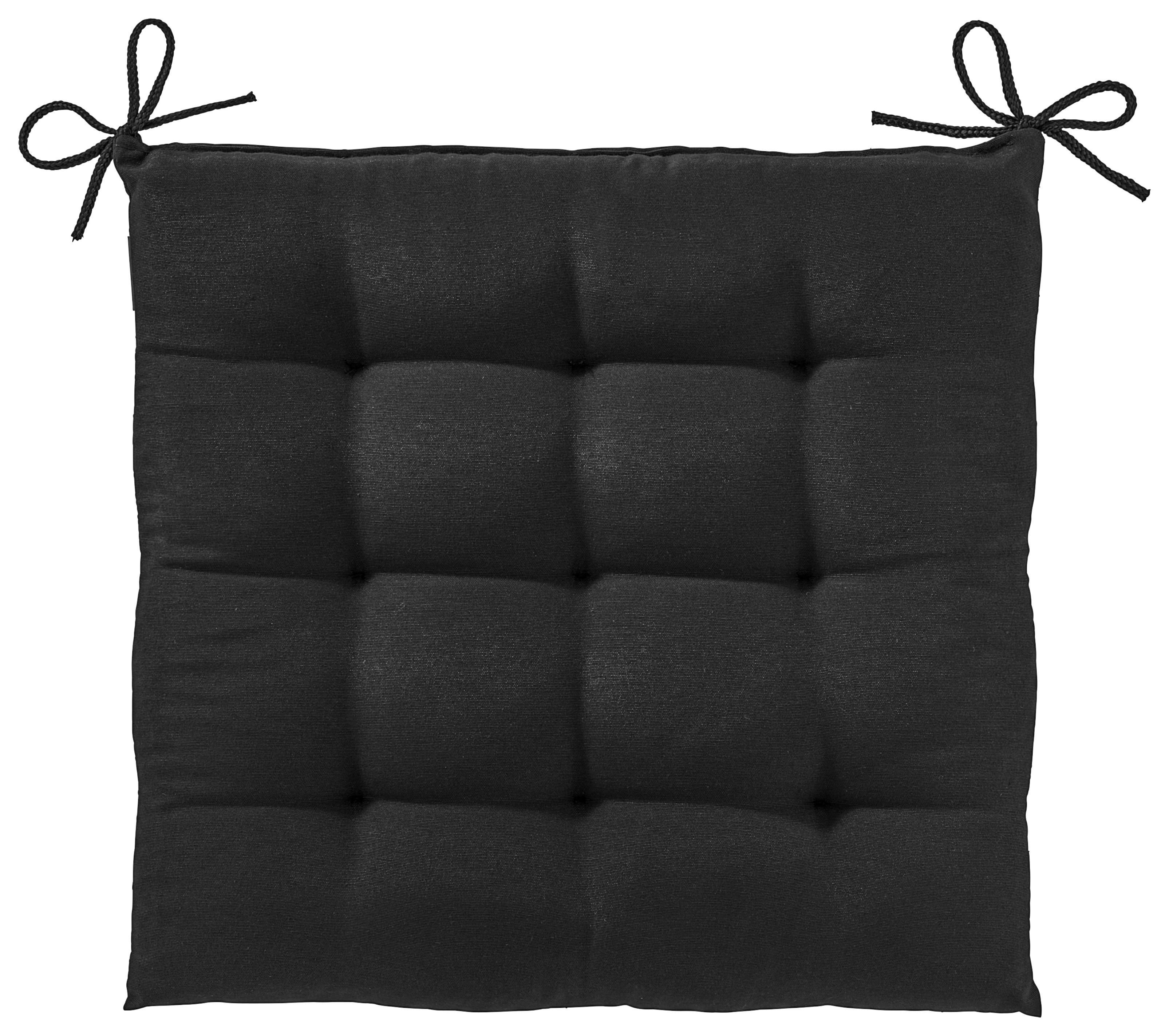 Poduška Na Sedenie Anita, 40/40cm, Čierna - čierna, textil (40/40/4cm) - Modern Living