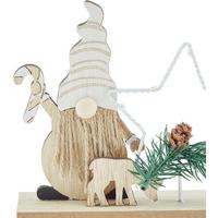 Weihnachtswichtel mit Stern Holz/Metall Stehend H: 14,5 cm - Naturfarben/Weiß, Basics, Holzwerkstoff/Kunststoff (14,5/5/14,5cm) - Luca Bessoni