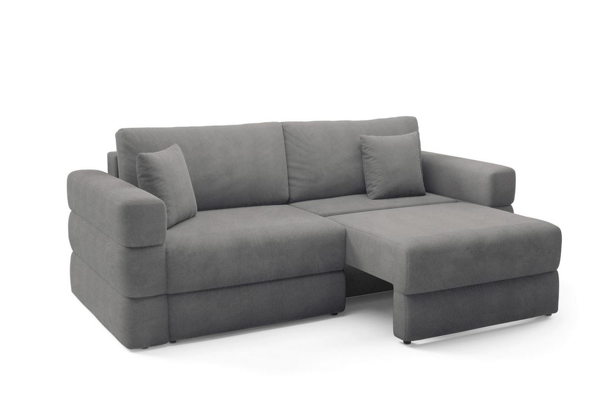 Schlafsofa Terazzo Dunkelgrau B: 254cm - Dunkelgrau/Schwarz, Design, Textil (254/93/167cm) - Livetastic