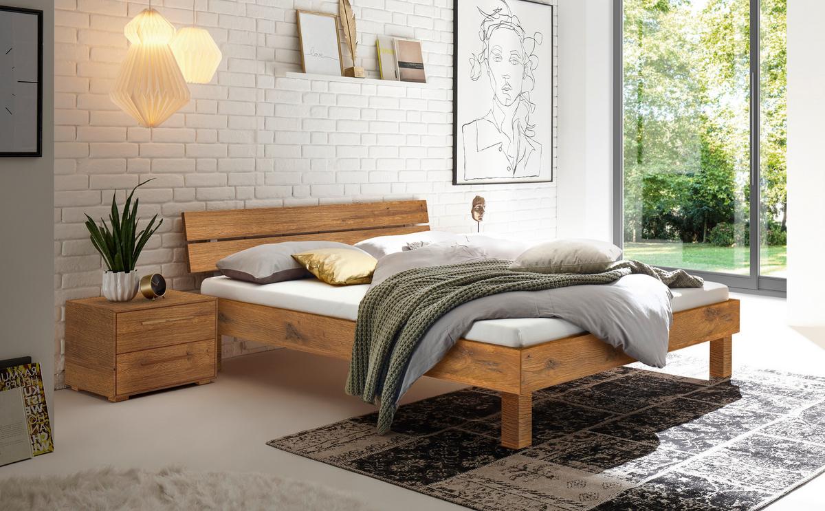 Bett Prato Kopfteil Mit 2 Paneele 180x200 Cm - Wildeiche/Eichefarben, Natur, Holz (180/200cm) - Hasena