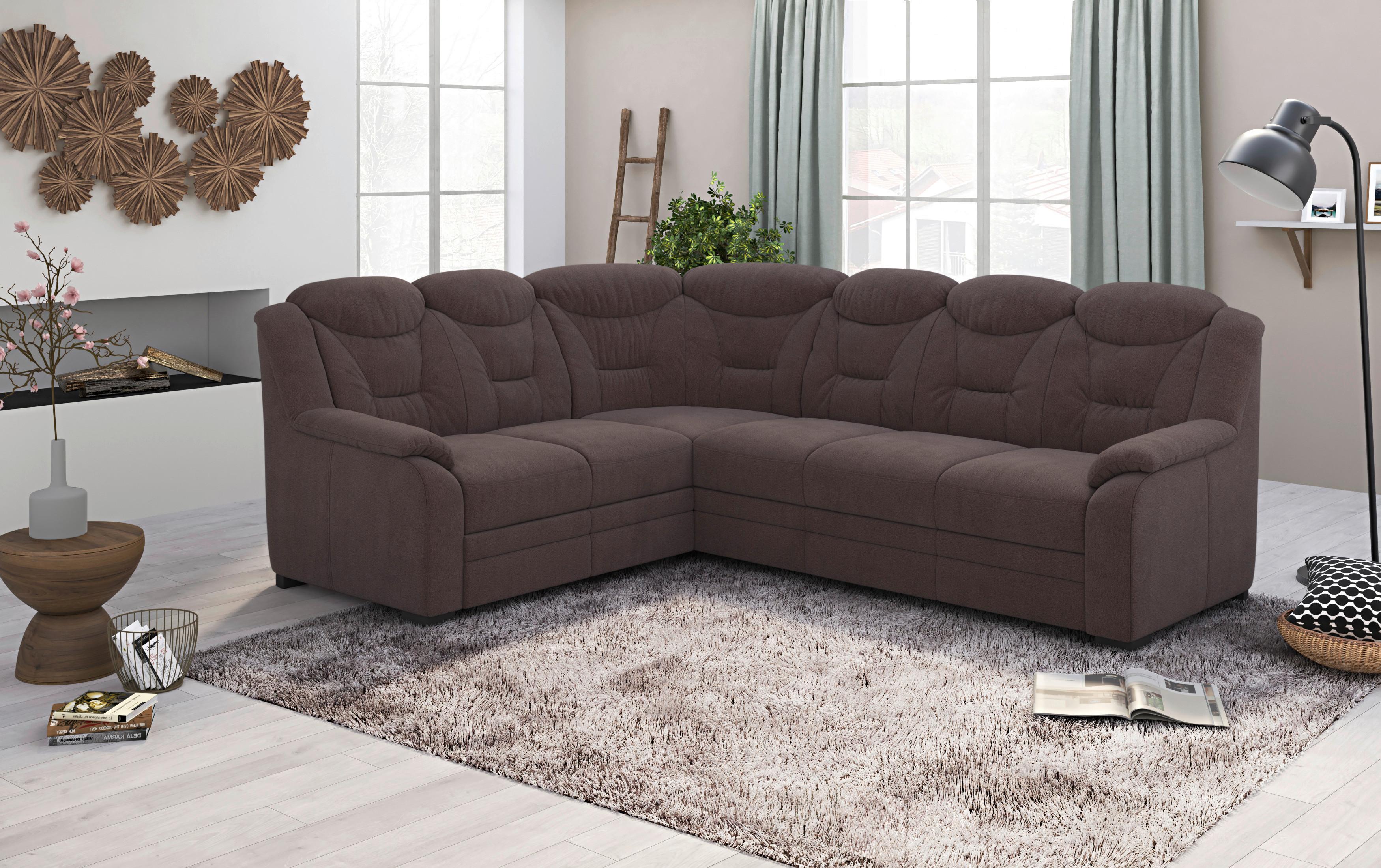 Ecksofa Marcus Braun S: 211x263 Cm - Schwarz/Braun, Basics, Textil (211/263cm) - MID.YOU