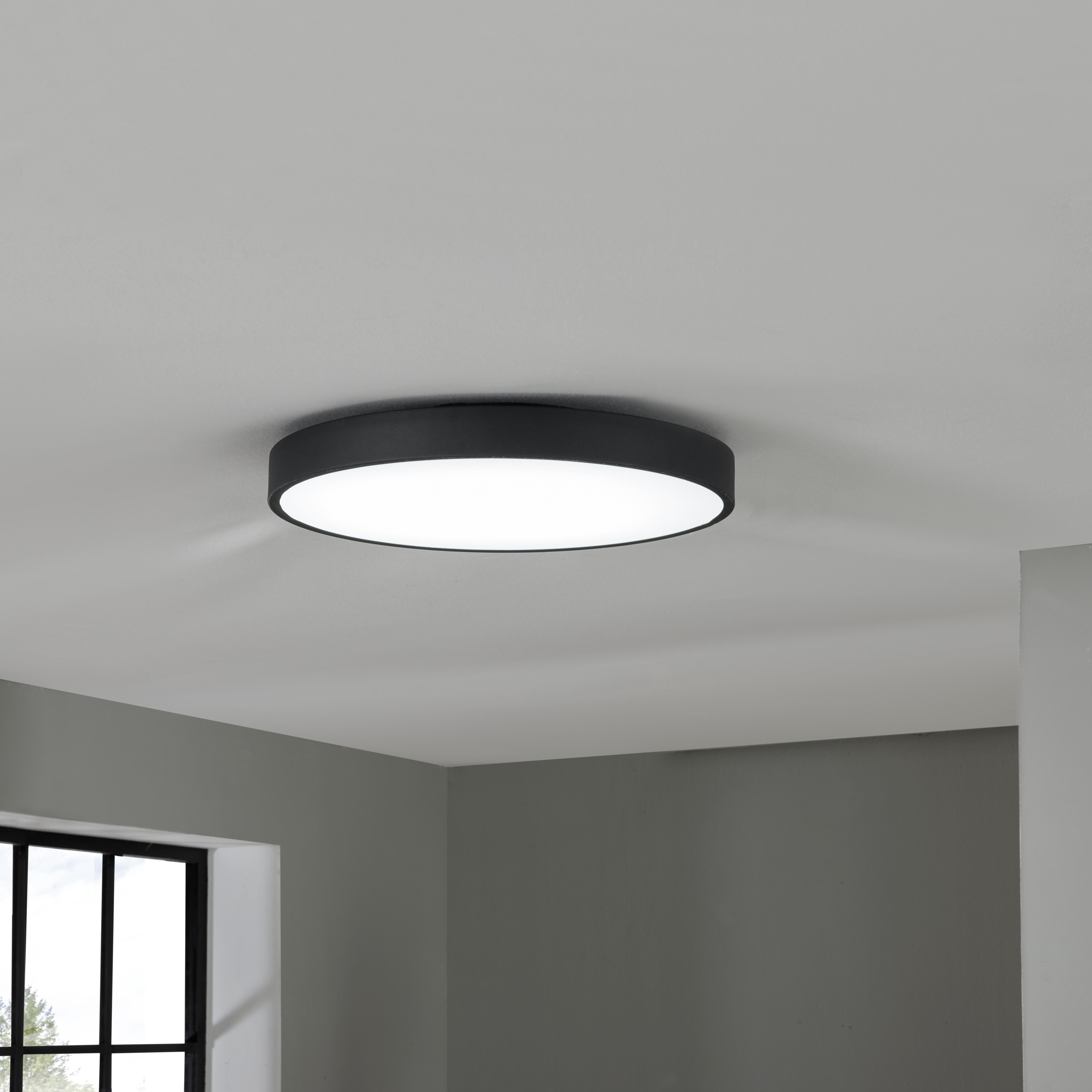 Stropní Led Svítidlo Annella, Vč. Led 24w + 3w Rgb - bílá/černá, Moderní, kov/plast (50/8,5cm) - Premium Living