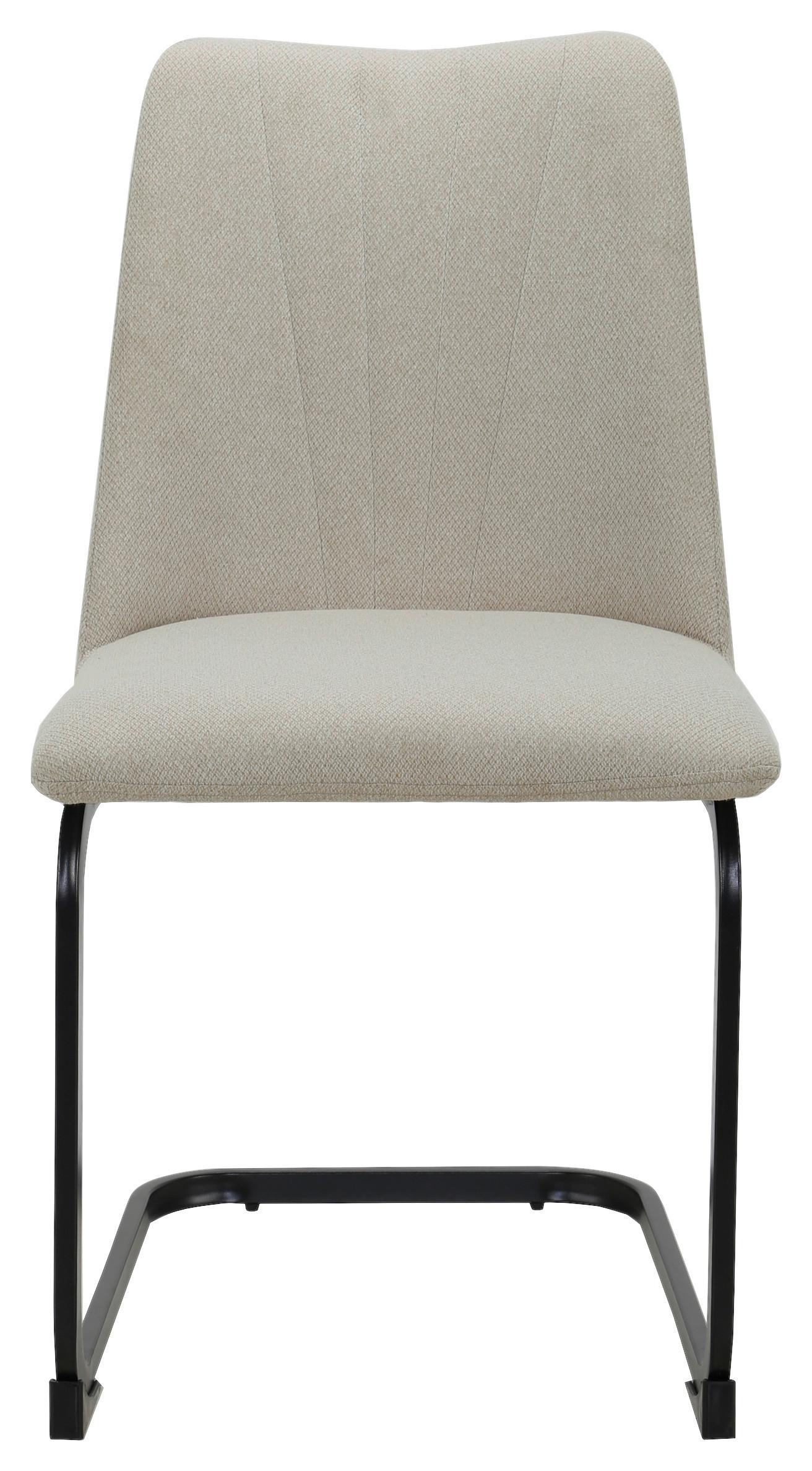 Stolička TARA béžová/čierna - čierna/béžová, Modern, kov/drevo (46/85,5/59cm) - Mömax