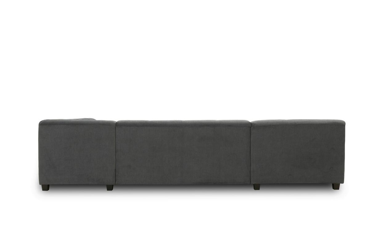 Wohnlandschaft Norma Dunkelgrau Webstoff - Wengefarben/Dunkelgrau, Design, Textil (153/328/212cm) - MID.YOU