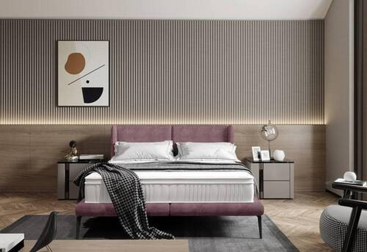 Polsterbett Tessina Sorisso - Creme/Altrosa, MODERN, Textil (180/200cm) - Livetastic