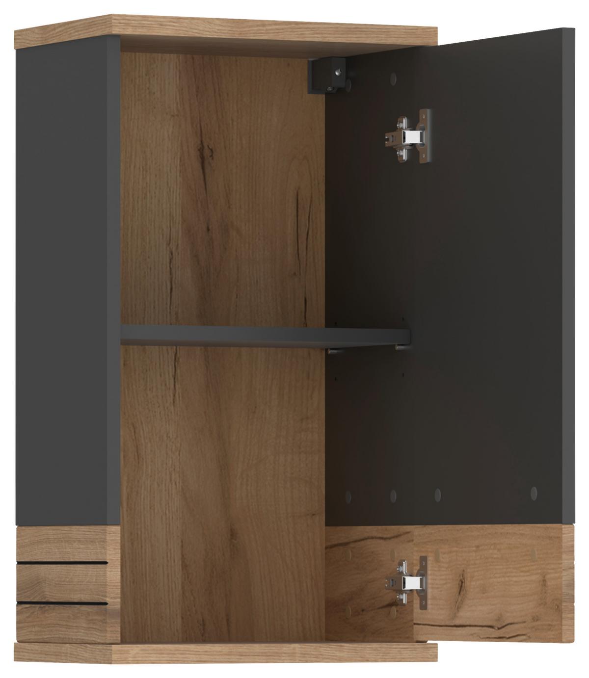 Hängeschrank Cotia Cotls 3 - Eichefarben/Anthrazit, MODERN, Holzwerkstoff (40/73/30cm) - James Wood