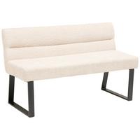 Sitzbank Kea mit Lehne Beige, B: 140 cm - Beige/Schwarz, KONVENTIONELL, Textil/Metall (140/83/61cm) - MID.YOU