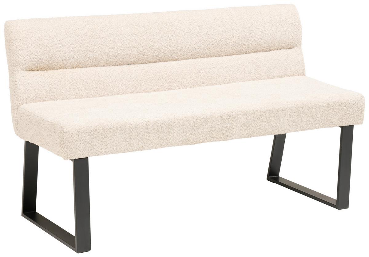 Sitzbank Kea Mit Lehne Beige, B: 140 Cm - Beige/Schwarz, KONVENTIONELL, Textil/Metall (140/83/61cm) - MID.YOU