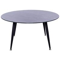 Couchtisch Rund Mit Glasplatte In Zementoptik Anthrazit - Anthrazit/Schwarz, LIFESTYLE, Glas/Metall (80/42cm) - MID.YOU