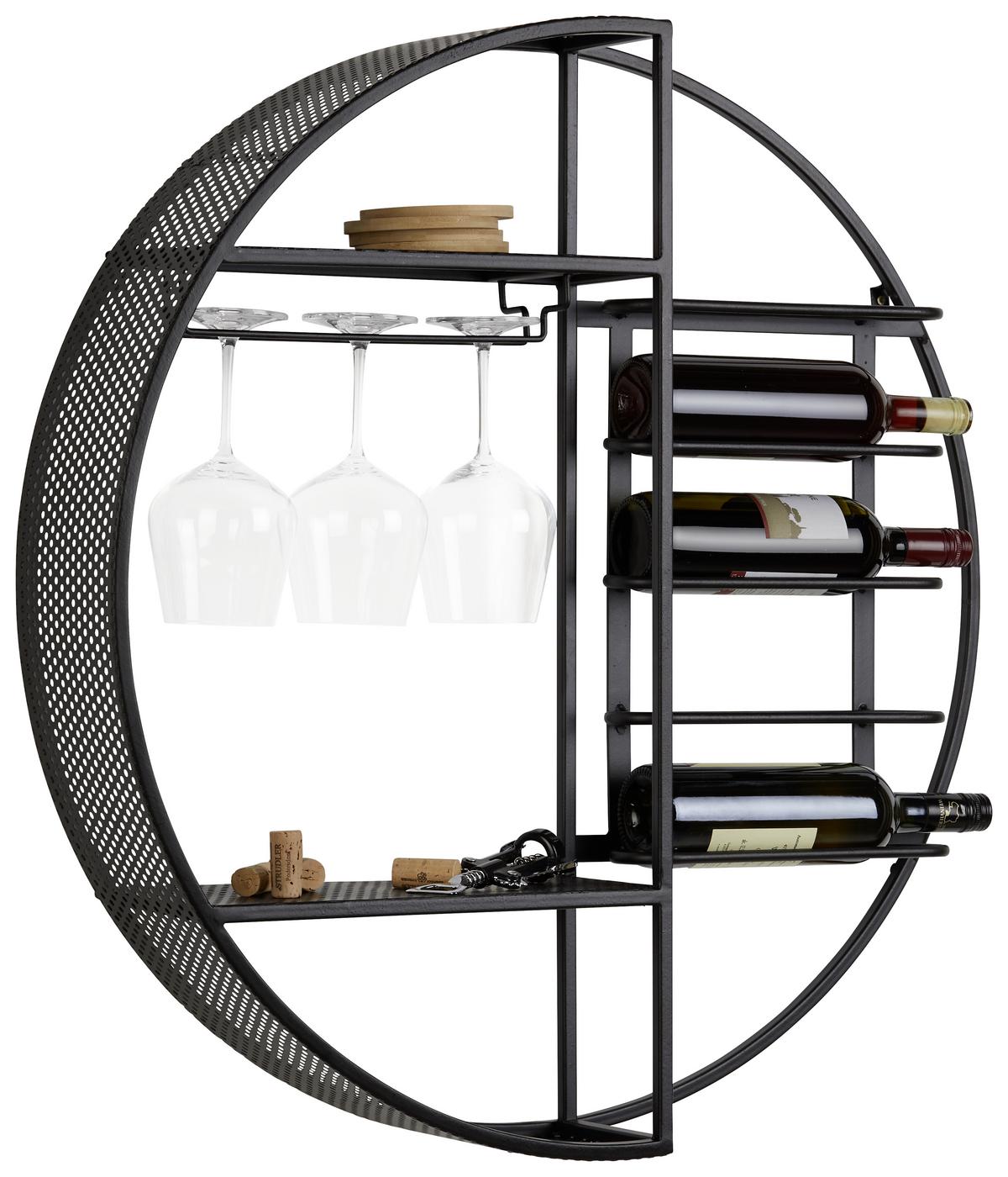 REGÁL NA LÁHVE BILLY -TREND- - černá, Lifestyle, kov (80/80/15cm)