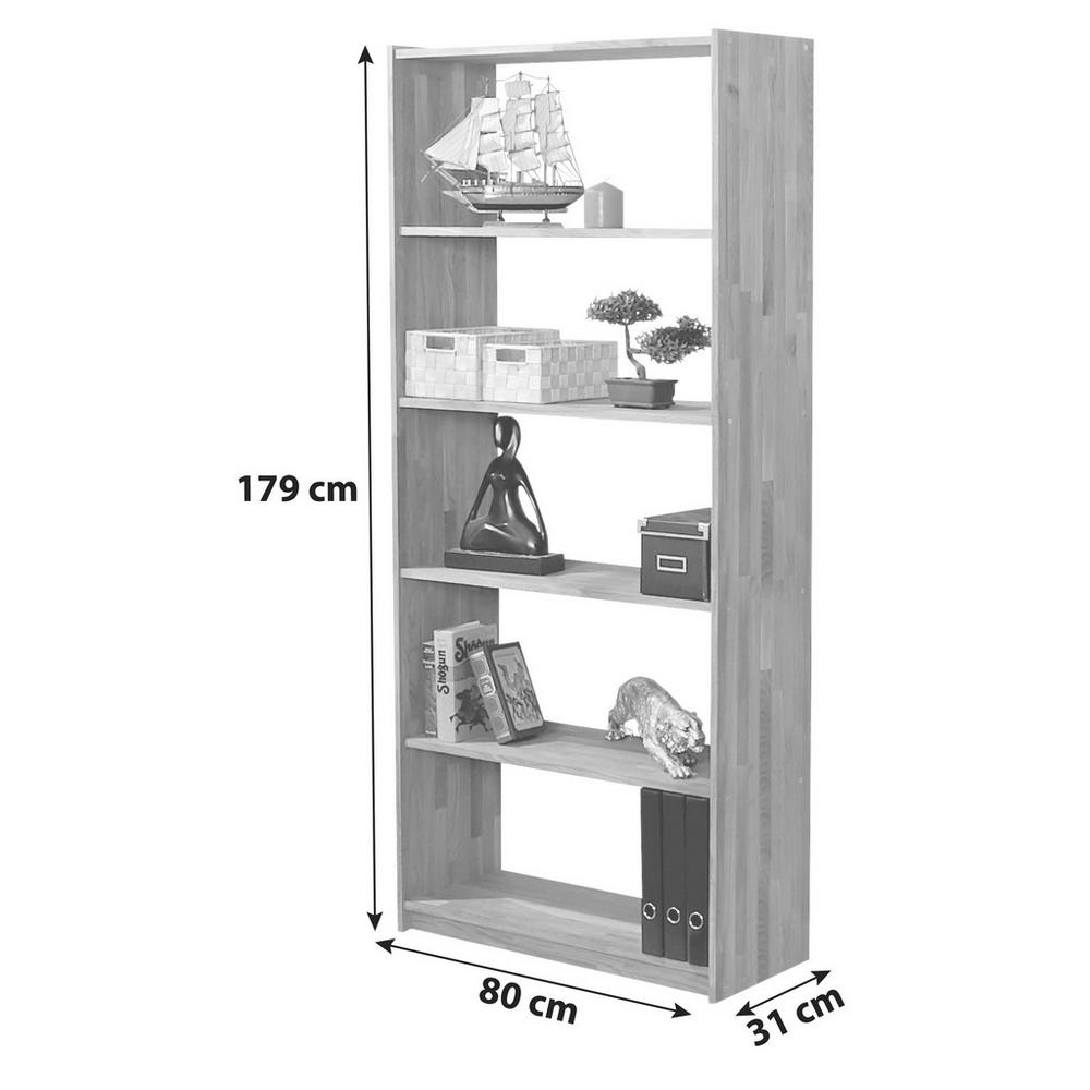 Regál z masivu Simon - buk v: 179cm