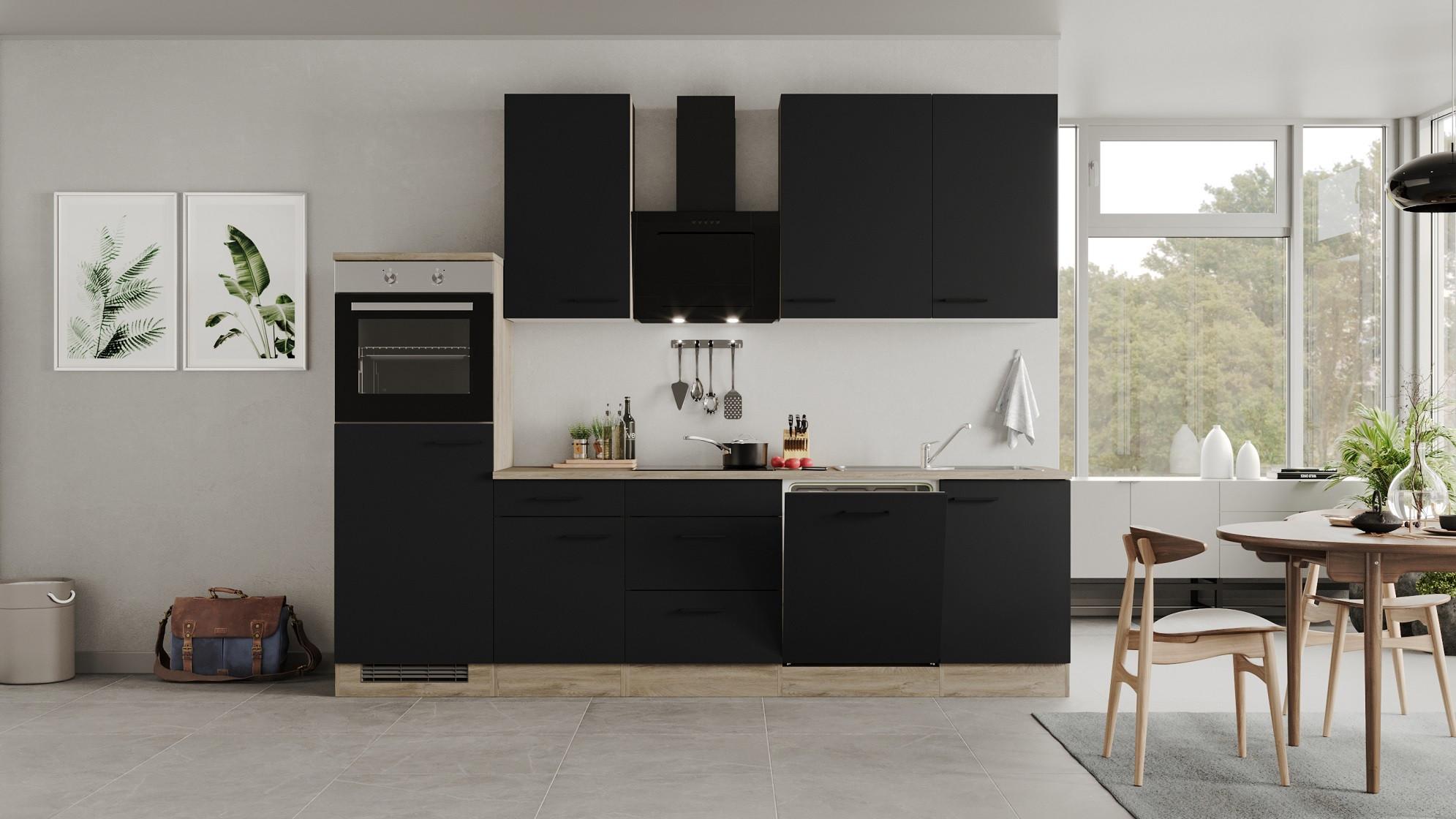 Krycí čelní panel myčky plně integrovatelná - černá/barvy dubu, Konvenční, kompozitní dřevo (110/85/60cm) - FlexWell