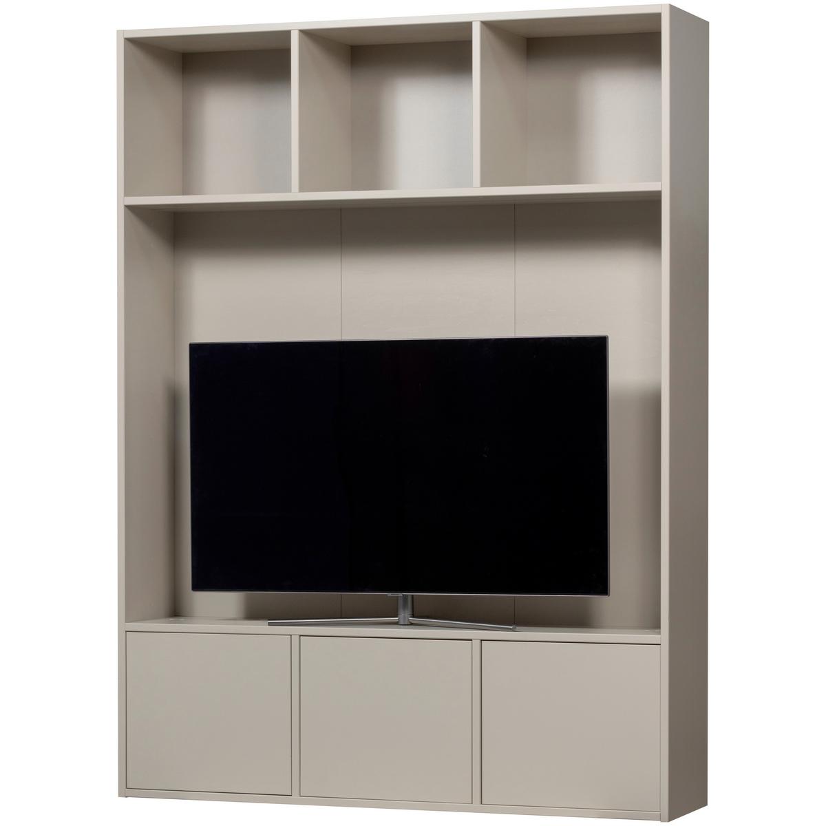 WOHNWAND Meggy Grau B: 160cm - Grau, Design, Holz (160/215/40cm) - Livetastic