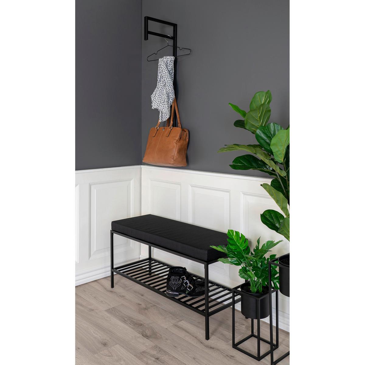SCHUHBANK Vita, Schwarz B: 100 cm - Schwarz, Design, Textil (100/48,5/36cm) - MID.YOU