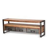 LOWBOARD Naturfarben/Schwarz B: 160cm - Schwarz/Naturfarben, Design, Holz/Metall (160/55/40cm) - MID.YOU