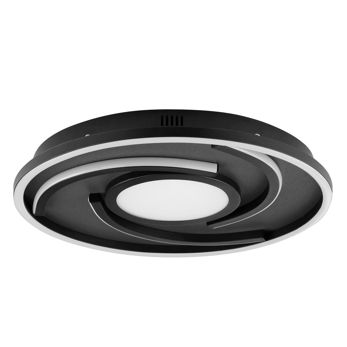 LED-Deckenleuchte Hardy Schwarz D: 35 cm - Schwarz, Design, Kunststoff/Textil (35/4,8cm) - Brilliant