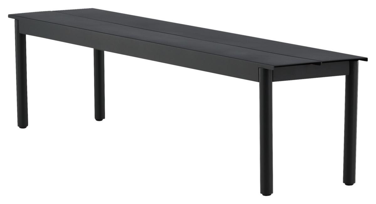 Gartenbank Modena - Schwarz, KONVENTIONELL, Metall (180/35/40cm) - Gardenson