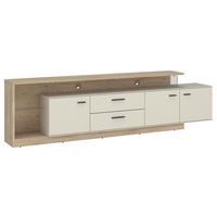 TV-Element, Meolo B: 236,4 cm Kaschmir/Eichefarben - Kaschmir/Eichefarben, MODERN, Glas/Holzwerkstoff (236,4/65,5/40cm)