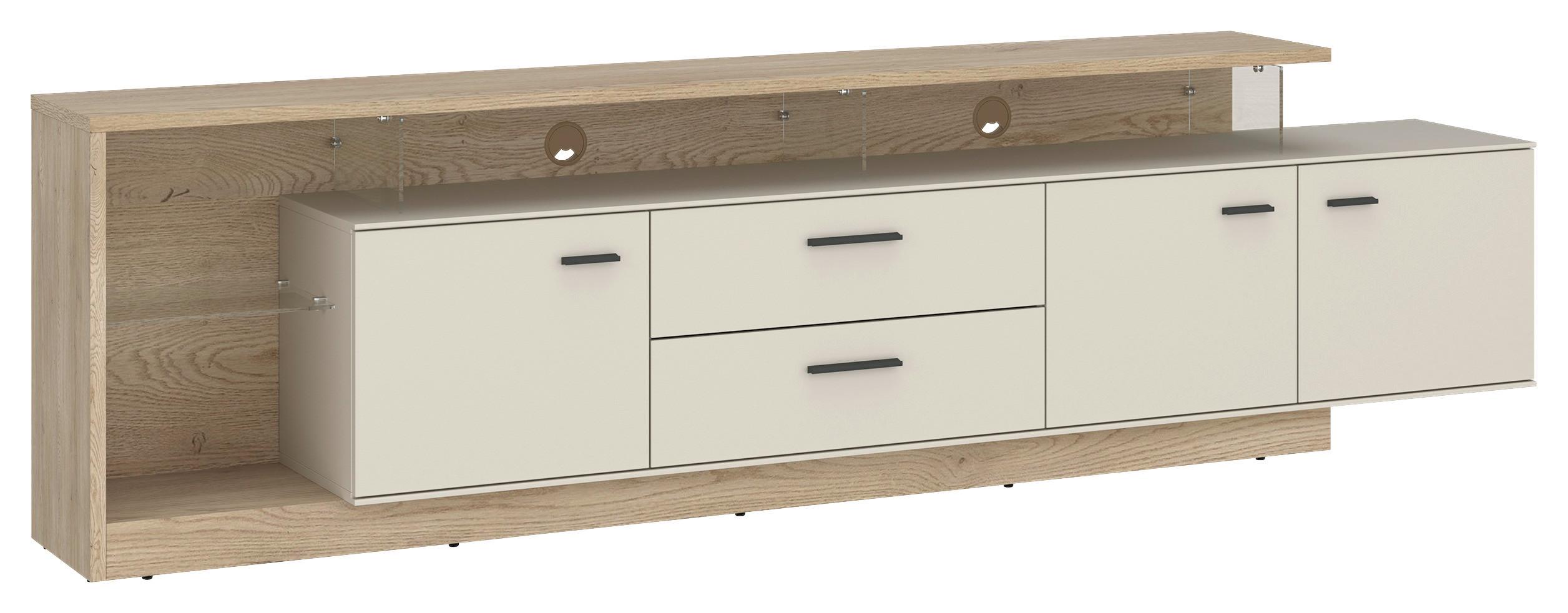 Tv-element, Meolo B: 236,4 Cm Kaschmir/eichefarben
