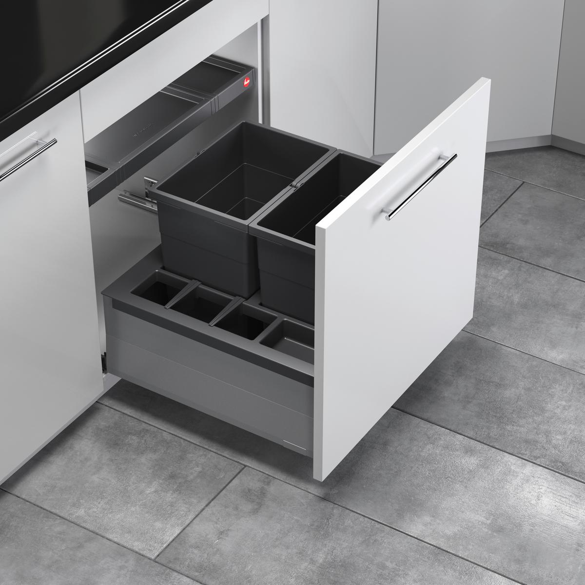 Abfallsammler Seperato K60 - Dunkelgrau, MODERN, Kunststoff (55,7/34/49,1cm) - Hailo