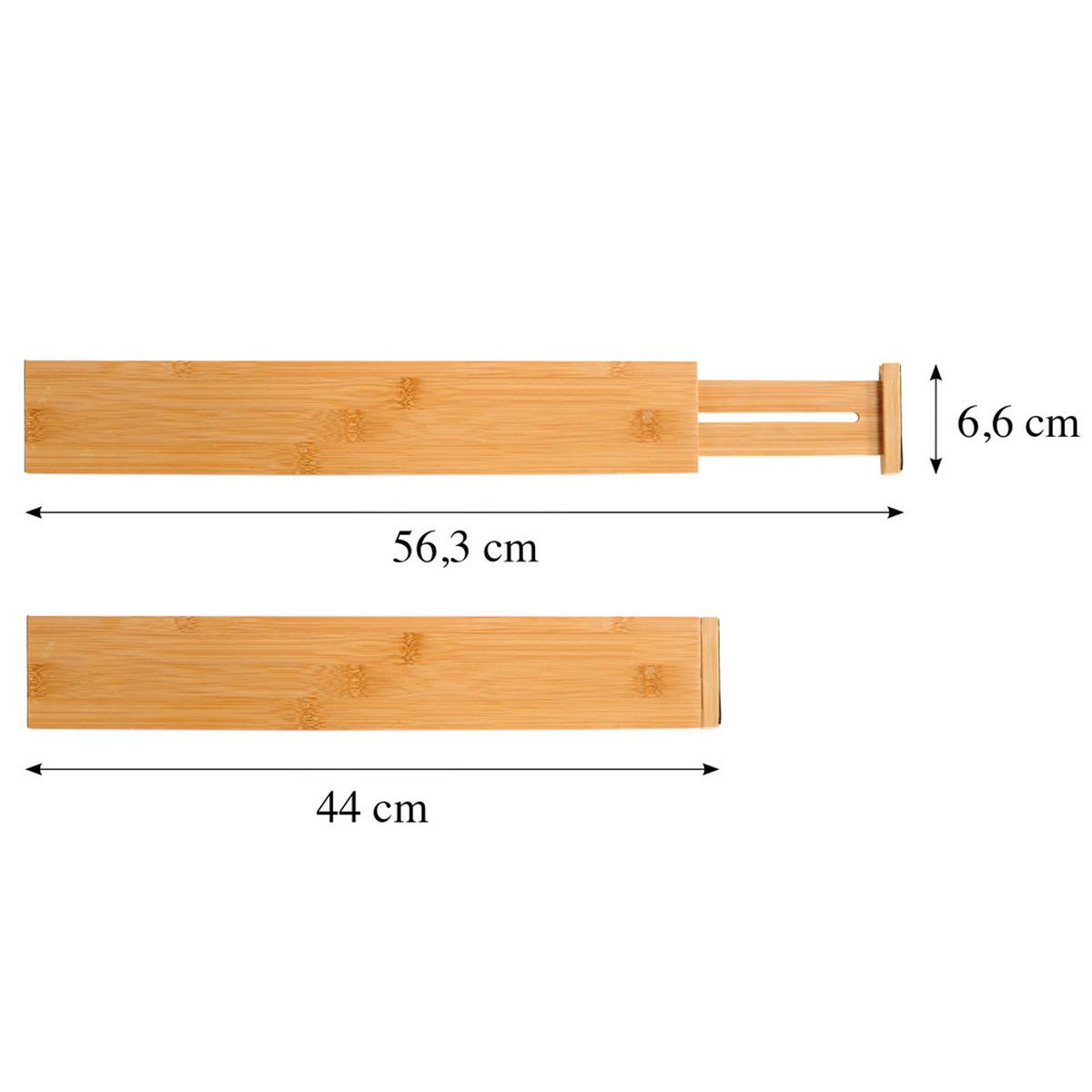 Schubladenteiler Bambus 4tlg Echtholz Variabel Ausziehbar - Naturfarben, Basics, Holz (57/14/4,2cm) - Kesper