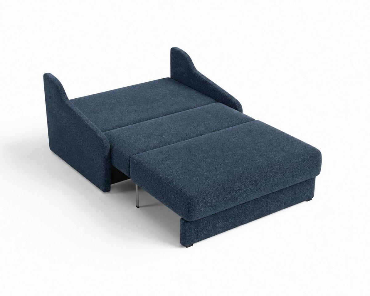 Schlafsofa Fly Dunkelblau, B: 136 cm - Schwarz/Dunkelblau, Design, Textil (136/86/113cm) - MID.YOU