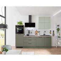 Kuchyňský blok bez spotřebičů MINT - černá/zelená, Design, kov/kompozitní dřevo (260cm) - MID.YOU