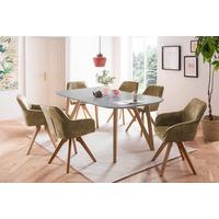 Tischgruppe Grau/Grün B: 180 cm - Naturfarben/Grau, MODERN, Holz/Holzwerkstoff (180/90/76cm) - Livetastic