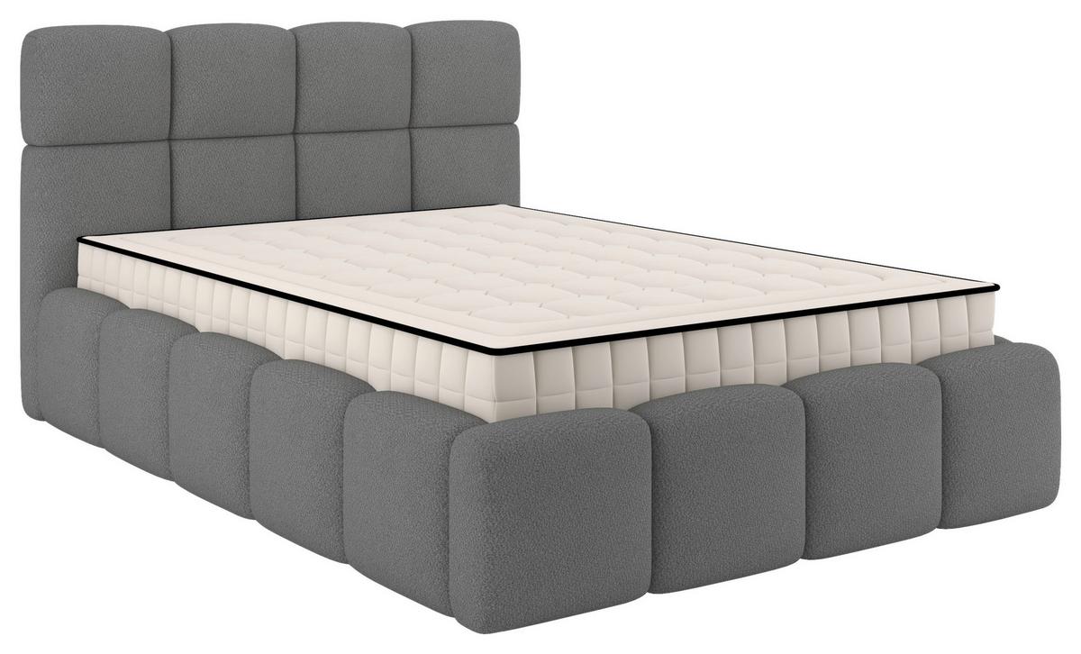 Polsterbett Cloudy M. Matratze Grau, Lf: 140x200 Cm - Grau, Trend, Holz/Holzwerkstoff (140/200cm) - Luca Bessoni