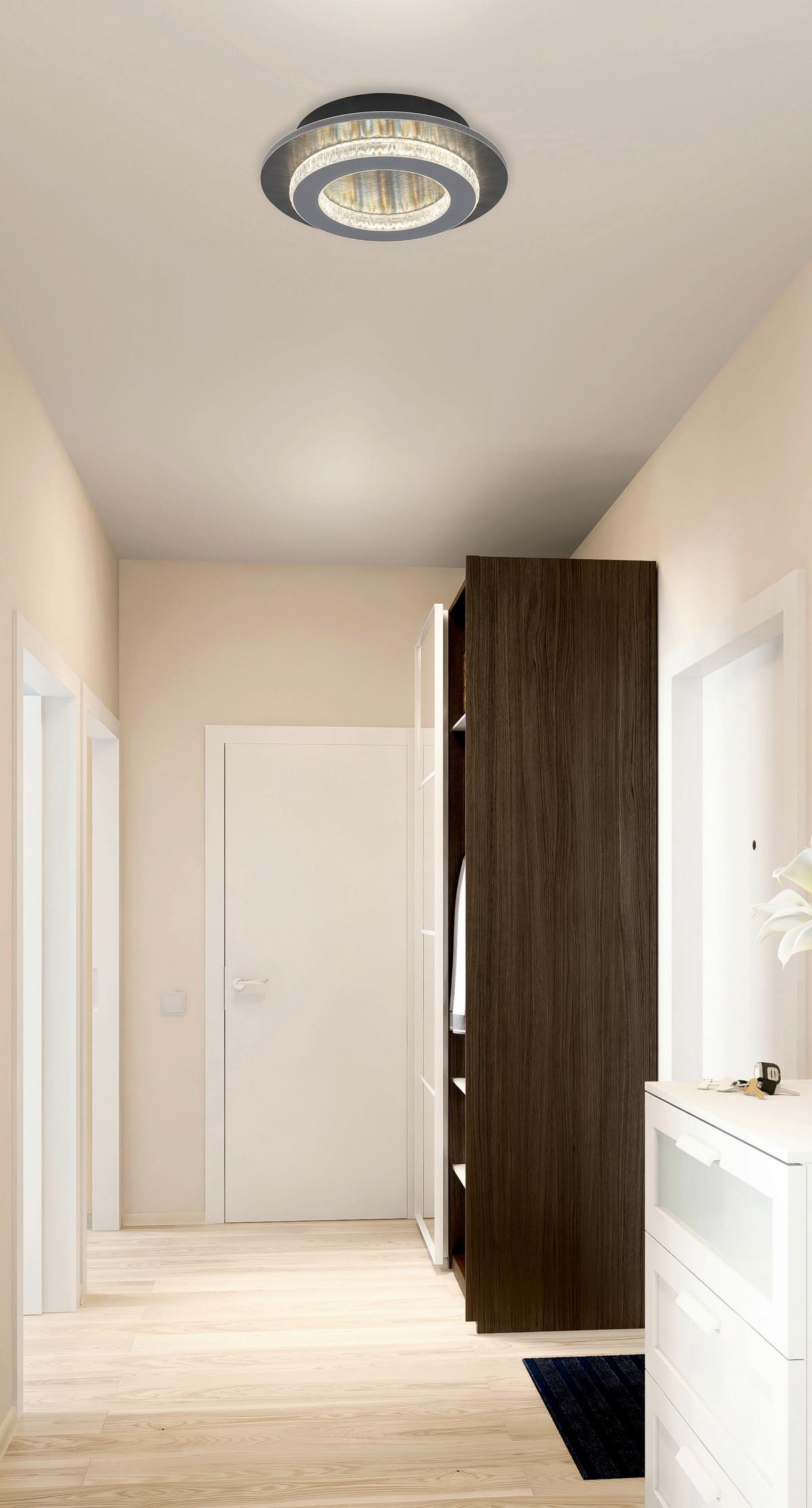 STROPNÉ LED SVIETIDLO JAYDEN - číra/čierna, Design, kov/plast (20/5,5cm) - Globo