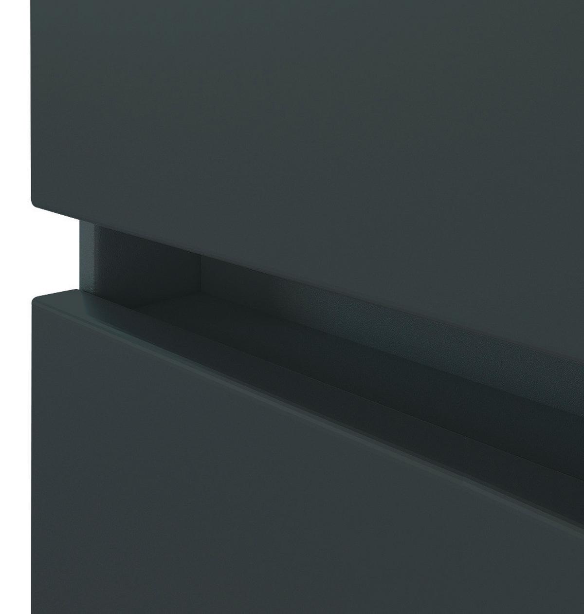 Hochschrank Mit Türdämpfung Pienza 40 Cm Graphitgrau - Silberfarben/Graphitfarben, Basics, Holzwerkstoff (40/185/35cm) - Held