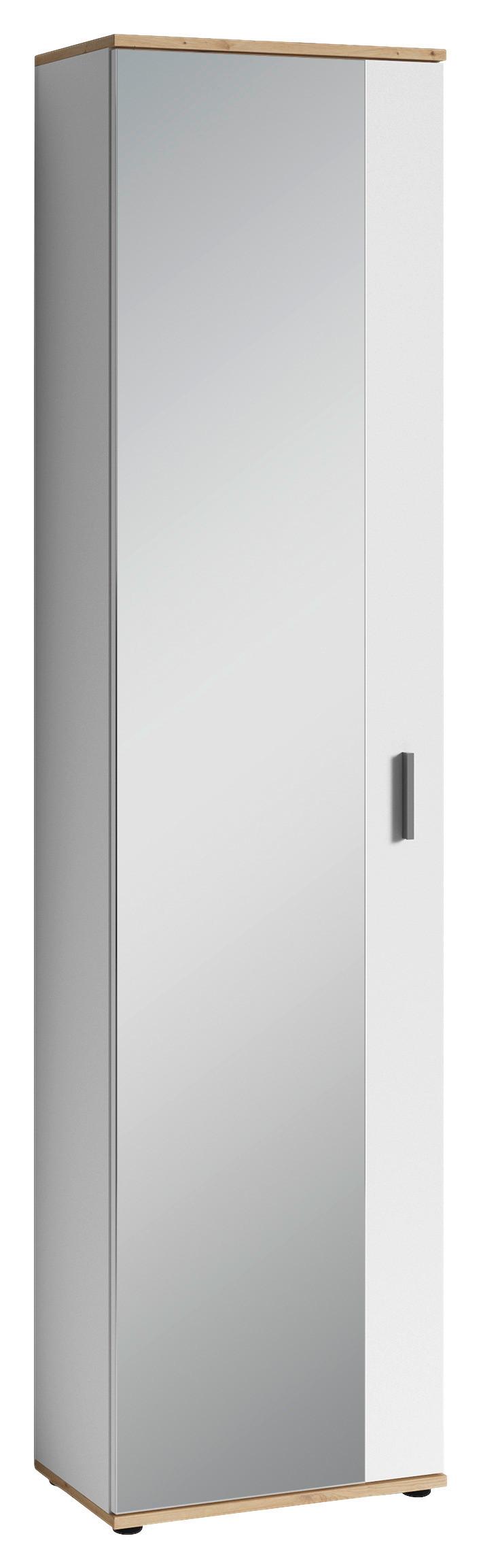 Hochschrank Jakob B: 49 cm Eiche Dekor/Weiß