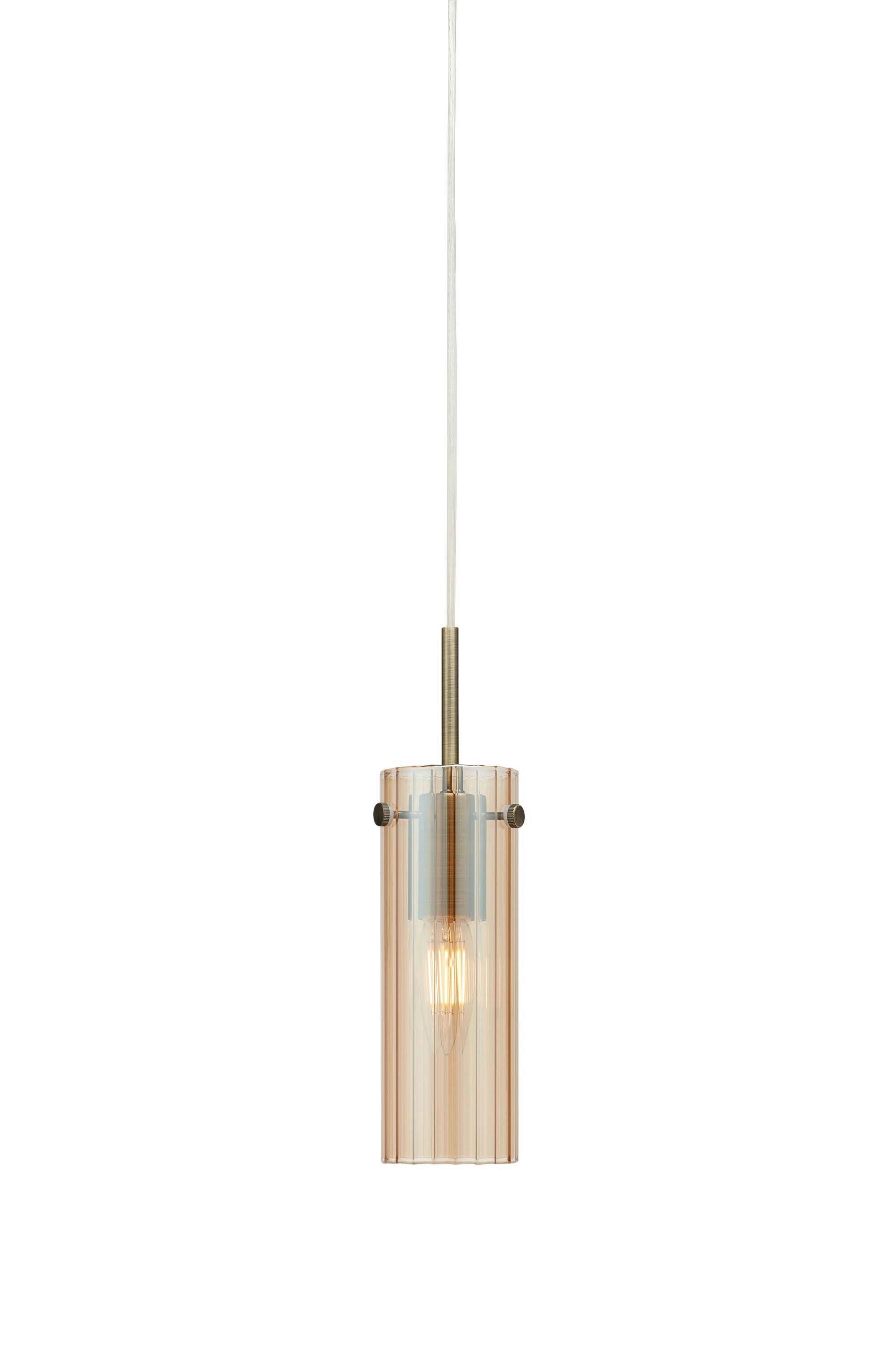 PENDELLEUCHTE Memory-Funktion, E14 - Messingfarben, Design, Glas (7/7/28,5cm) - Markslöjd