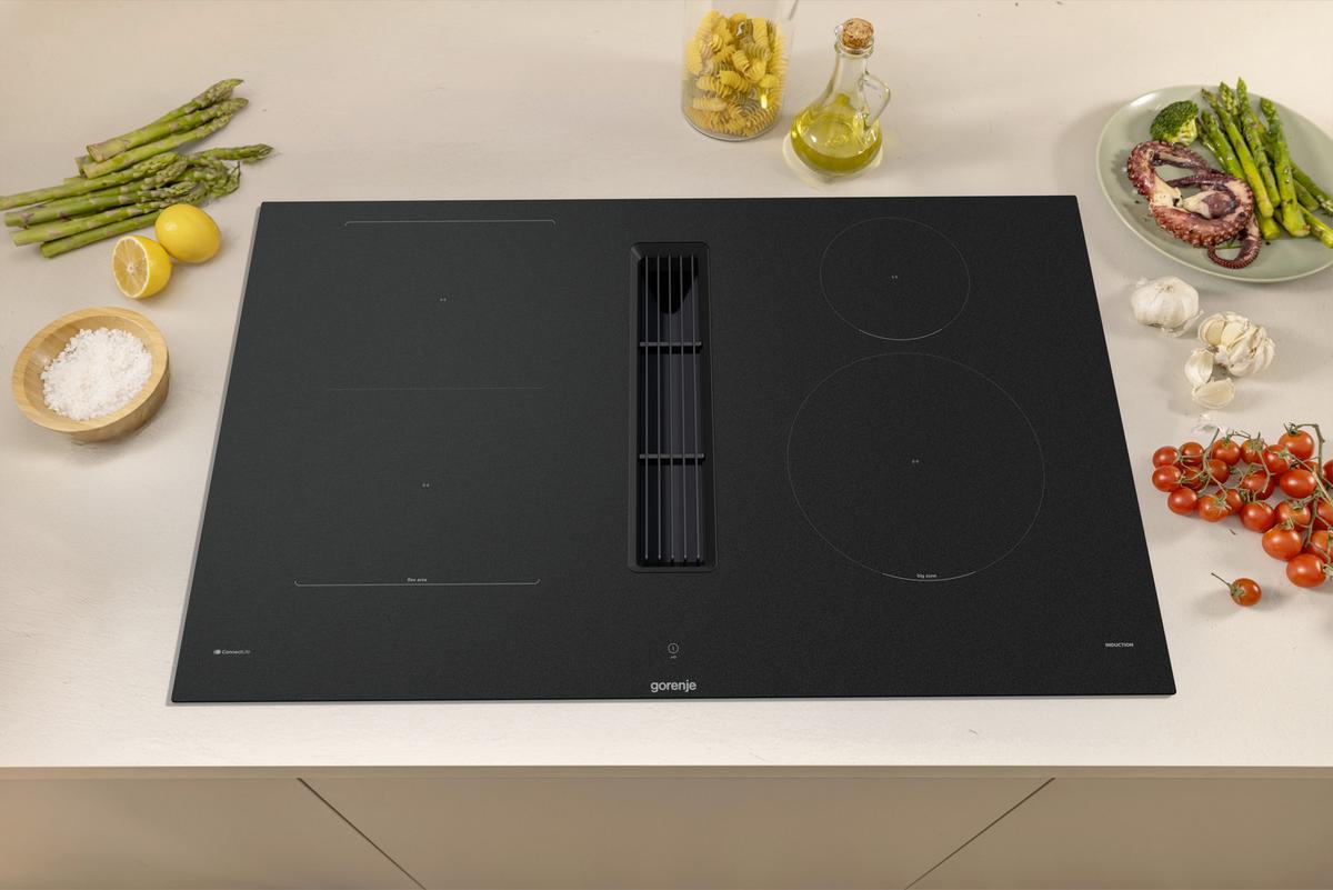 Kochfeld-dunstabzug-kombi Geh8433bsrwf - Schwarz, MODERN, Glas (83/23,3/52cm) - Gorenje