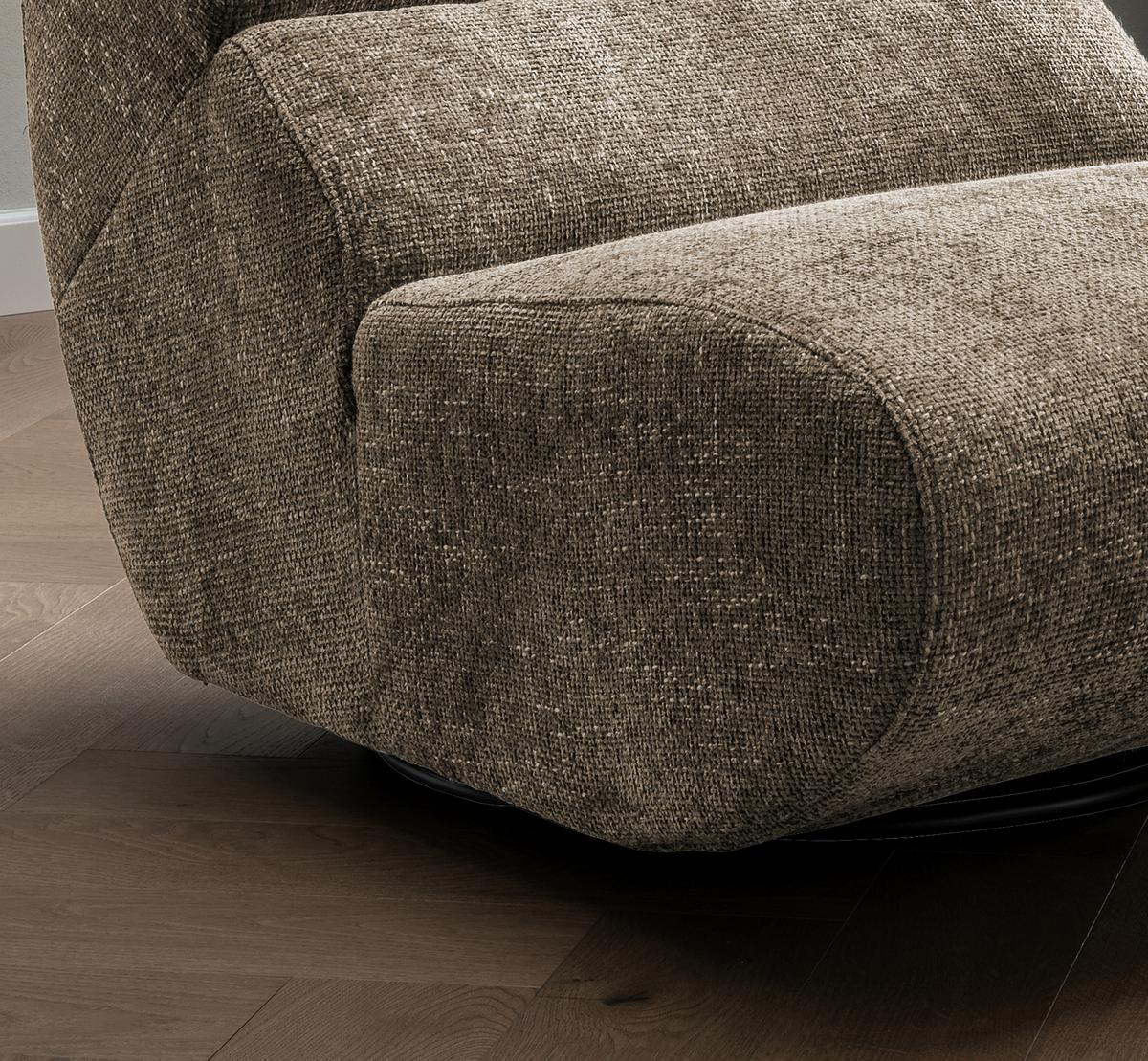 Sessel Lucera Cappuccino 360° Drehbar, B: 74 Cm - Schwarz/Cappuccino, Design, Textil (74/85/105cm) - Livetastic