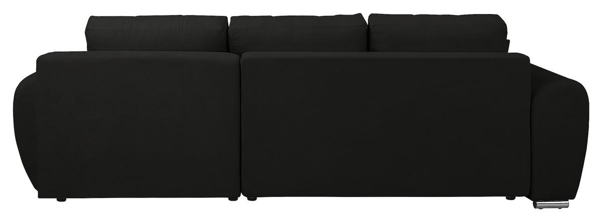 Ecksofa Azzuro Schwarz S: 256x175 cm - Silberfarben/Schwarz, Design, Textil (256/175cm) - Livetastic