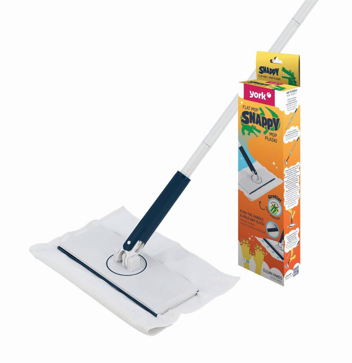Lapos Felmosó Snappy - fehér, Basics, műanyag/textil