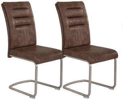 Schwingstuhl-Set Paula S - Edelstahlfarben/Schlammfarben, MODERN, Textil/Metall (45/102/65cm) - MID.YOU