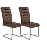 Schwingstuhl-Set Paula S - Edelstahlfarben/Schlammfarben, MODERN, Textil/Metall (45/102/65cm) - MID.YOU