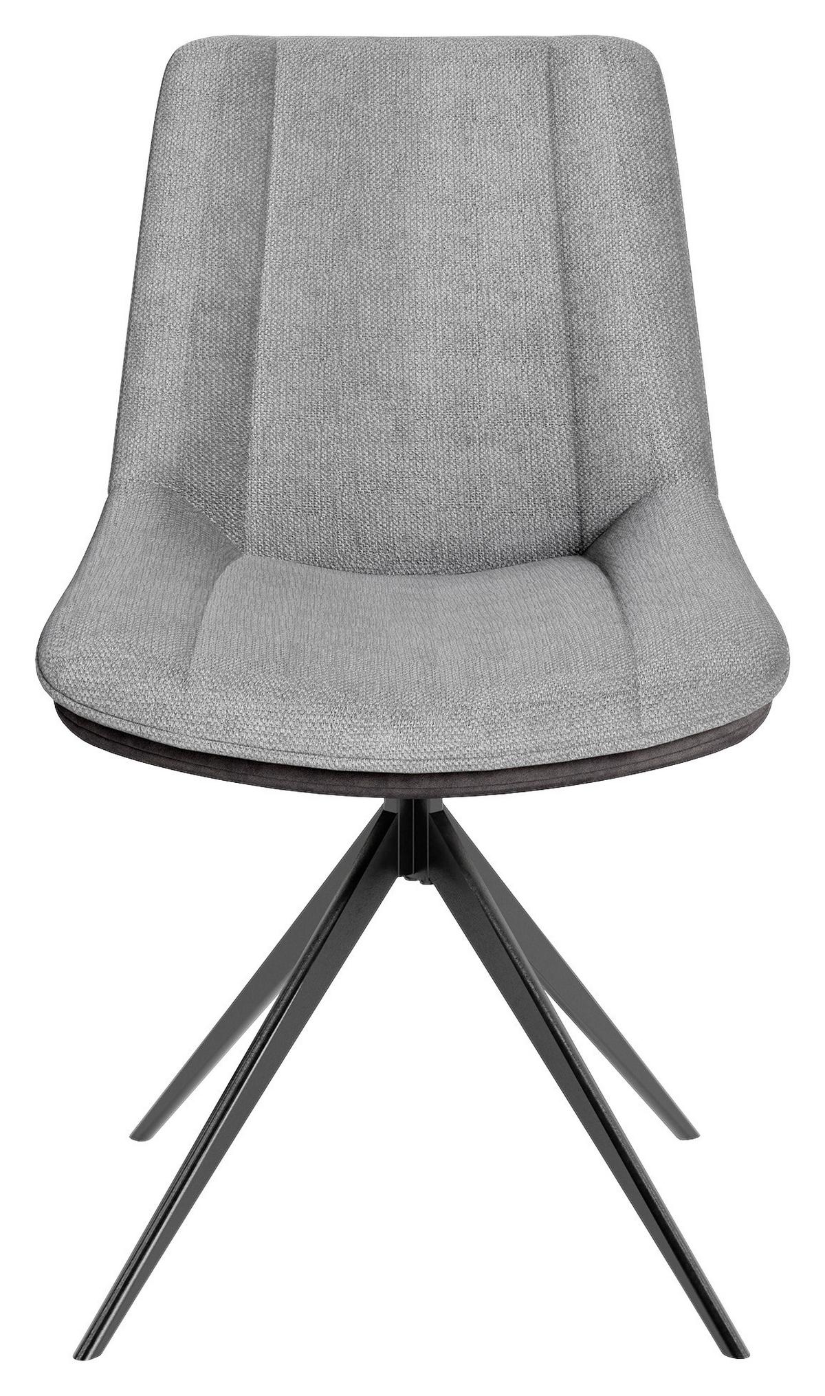 Stuhl-Set Phoenix - Hellgrau/Schwarz, MODERN, Textil/Metall (50/88/62cm) - MID.YOU
