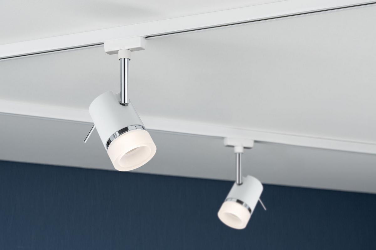 Schienensystem Urail Strahler 95363 Spotkopf Schwenkbar - Chromfarben/Weiß, Design, Metall (10/15cm) - Paulmann