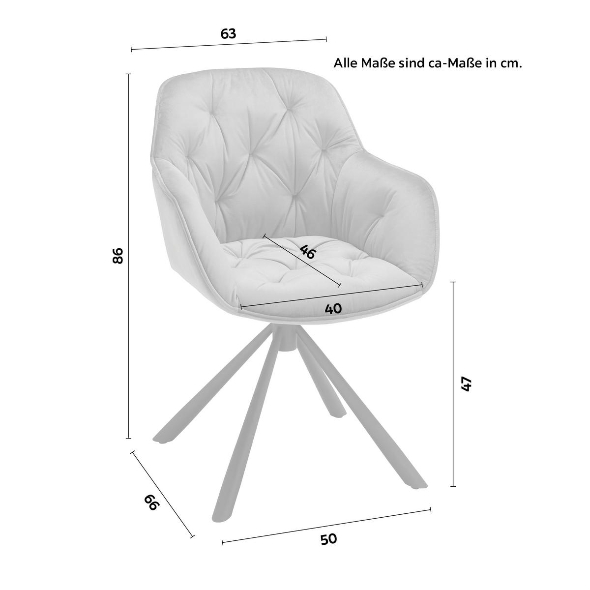 Židle EILEEN šedá - šedá/černá, Lifestyle, kov/textil (68/86/64cm) - Premium Living