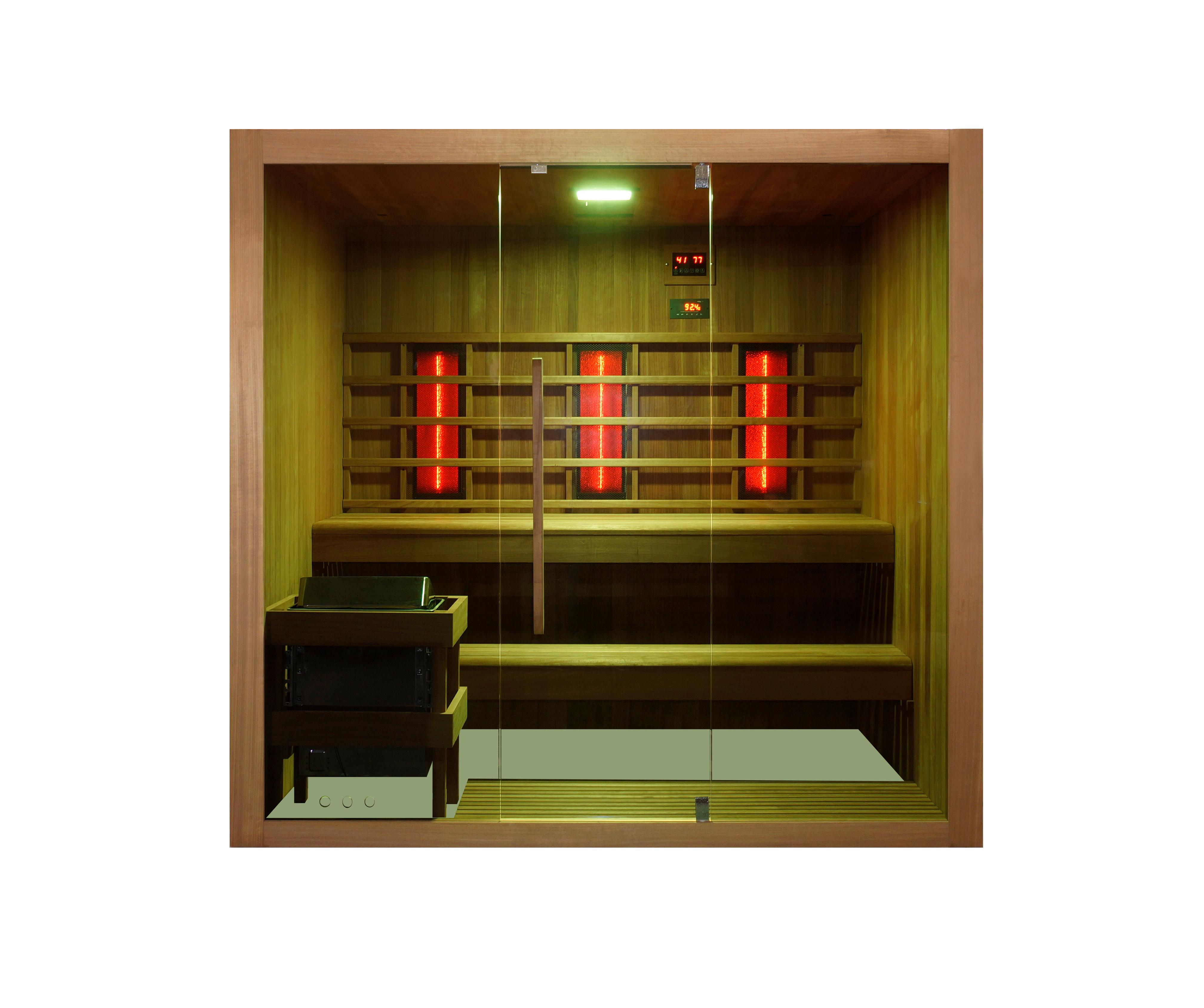 Sauna- und Infrarotkabine Kotka Naturfarben B: 150 cm - Naturfarben, KONVENTIONELL, Holz (200/150/190cm) - Sanotechnik