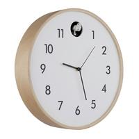 Wanduhr 78284w  Clocky - Schwarz/Naturfarben, Natur, Holz/Holzwerkstoff (31,5cm) - Globo