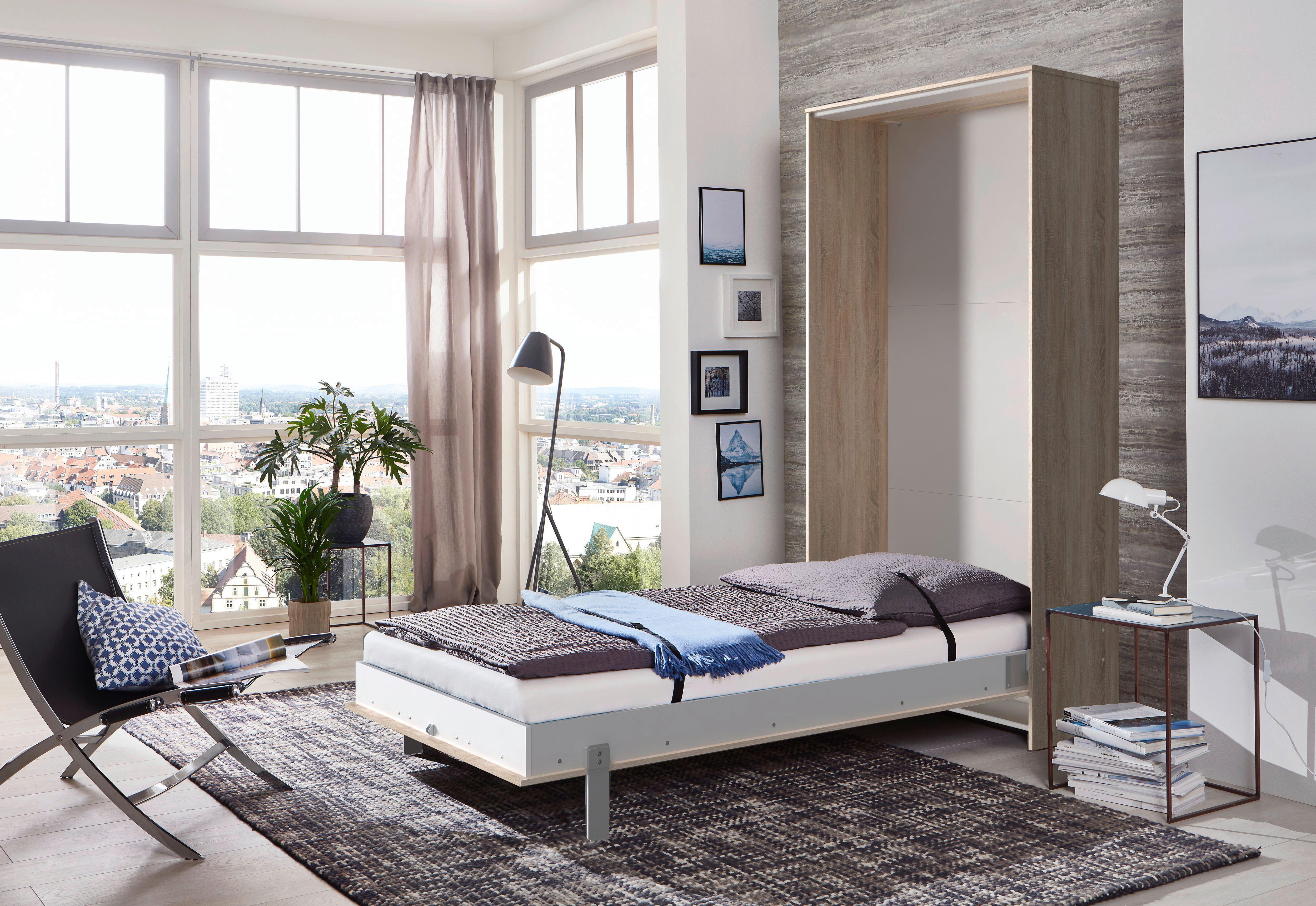 Schrankbett Juist - Eichefarben, KONVENTIONELL, Holz/Holzwerkstoff (120/200cm) - MID.YOU